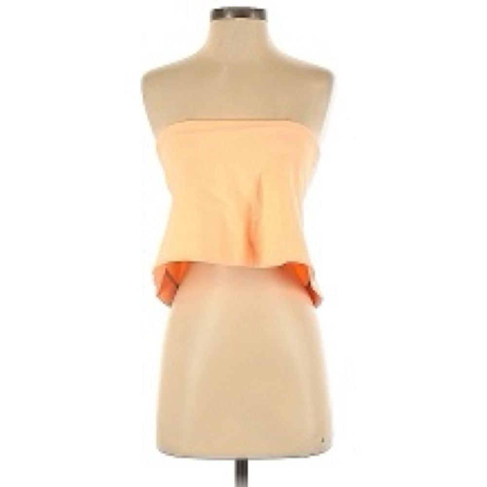 Elizabeth and James Peach Strapless Crop Top